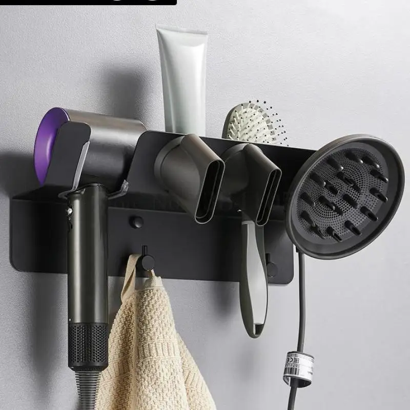 Штамповка Dyson фен кронштейн Пробивка бесплатно Туалет креативный воздуховод стеллаж Электрический Фен стеллаж для хранения волос полка
