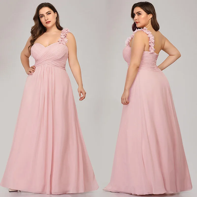 Chiffon Formal Party Gowns A-Line Women Banquet Dresses R130 One-Shoulder Sexy Robe De Soiree Floor Length Elegant Evening Dress | Свадьбы и