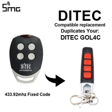 DITEC GOL4C пульт дистанционного управления для гаражных ворот открывалка 4-канальный контроллер с настраиваемым потоком воздуха, клон kayfun 433,92 МГц фиксированный код Дистанционное упрваление для ворота с турникетом