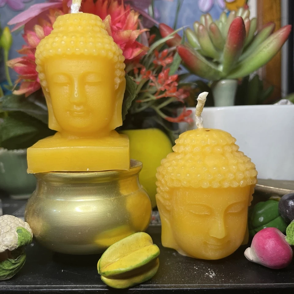 Grand Bouddha Bougie Silicone Moule-Bouddha Statue Bougie Moule-Bouddha Tête Bougie Moule-Lotus Base Moule-Ciment Plâtre Art Décor Moule - France