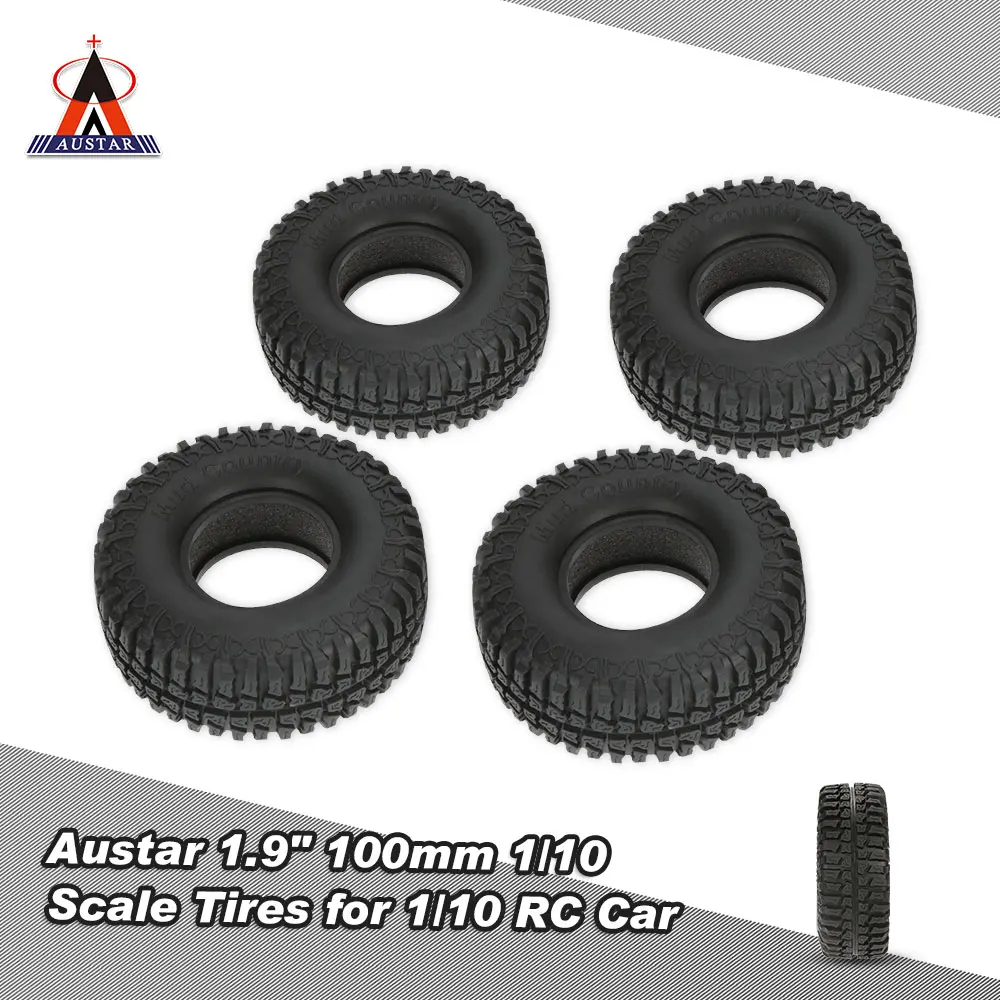 4 шт. Austar 1 9 &quot100 мм 1/10 Scale шины для RC4WD D90 Axial SCX10 RC Rock Crawler | Игрушки и хобби