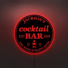 

Personalized Bar Signs LED Wood Lamp Custom Neon Bar Sign Night Light with Remote Control for Home Bar Wall Decorations