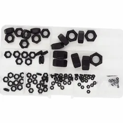 Din934 Black Hex Nut Metric Thread Hexagon Nut Carbon Steel Assortment Kit M2 M2.5 M3 M4 M5 M6 M8 M10 M12