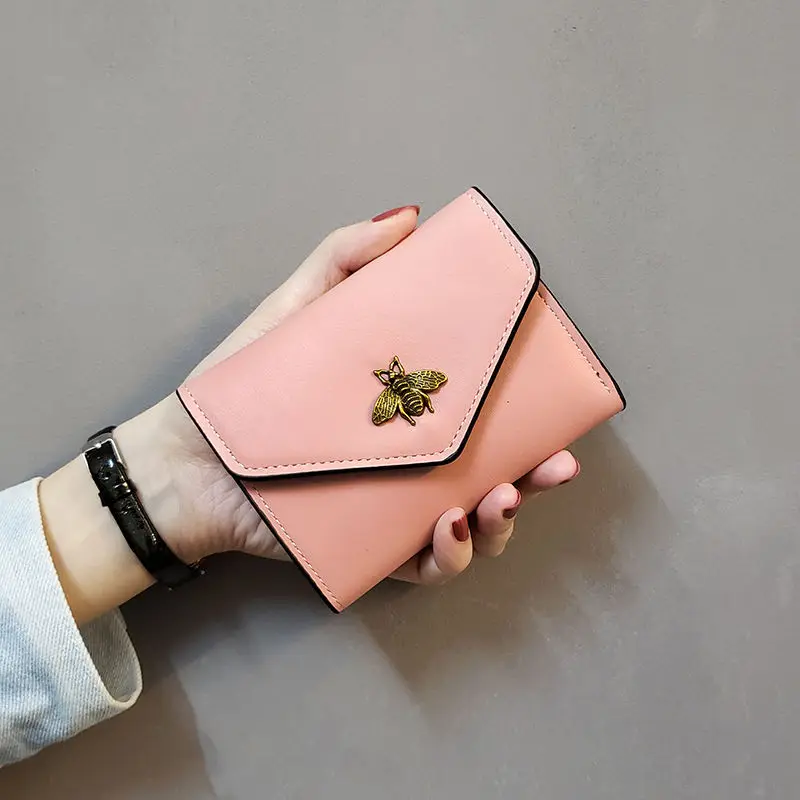 

Fashion Multi-function Coin Purse Female Student Short Small Wallet MINI Bee Pattern Money Bag Easy Carry For Women ID Cards