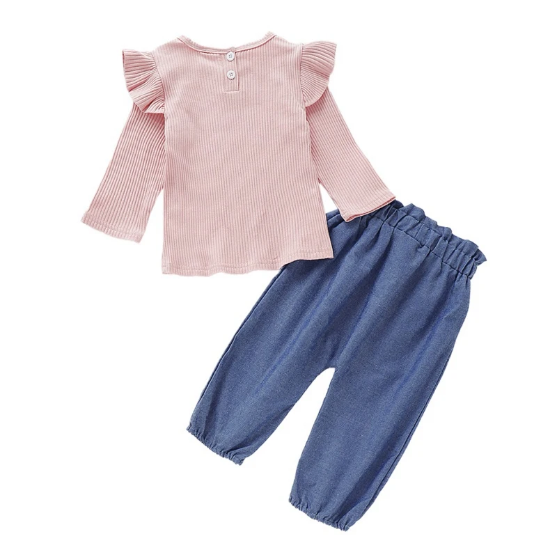 

Spring Autumn Baby Girls Clothes Set Children Clothing Sets Long Sleeve T Shirt+Pants High Waist 2 Piece Tracksuit