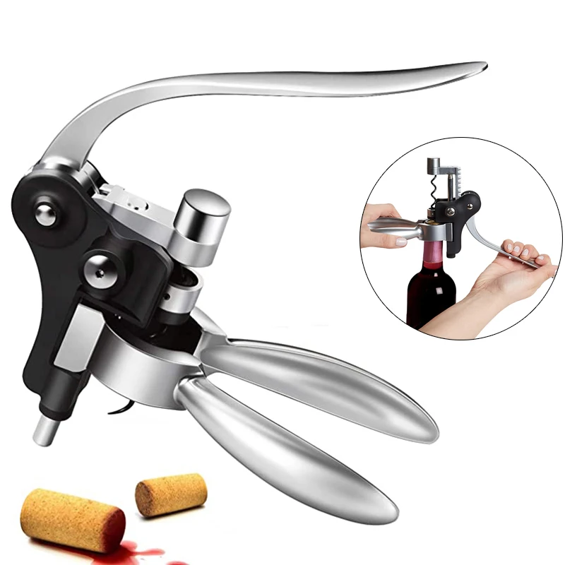 Cute Rabbit Wine Bottle Opener Manual Lever Red Wine Cork Corkscrews Professional Zinc Alloy Simple Openers For Waiters Bar Tool