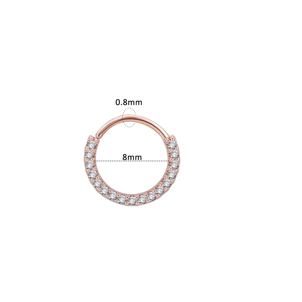 ZS, 1 шт., кольцо для носа, серьги для пирсинга из ушной хрящ с кристаллами Daith - Окраска металла: Style128
