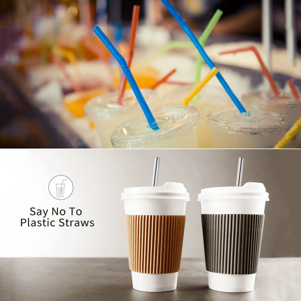 Portable Stainless Steel Telescopic Drinking Straw for Travel Reusable Collapsible Metal With Cleaning Brush Case Party Tool