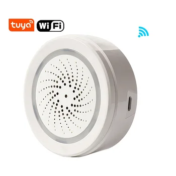 Tuya Smart Life-alarma de sirena con Sensor inalámbrico, Detector de luz de sonido, WiFi, USB