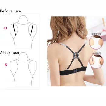 

3PCS Clips Non-slip Buckle Hide Converter Women's Push Up Cleavage Control Invisible Bra Strap Belt Clip Buckle Wholesale