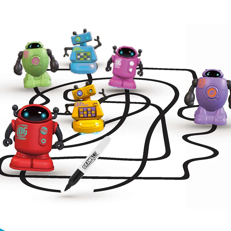 Kids Inductive Robot Car Track Interactive Toys Follows Black Line X-Max Gift 