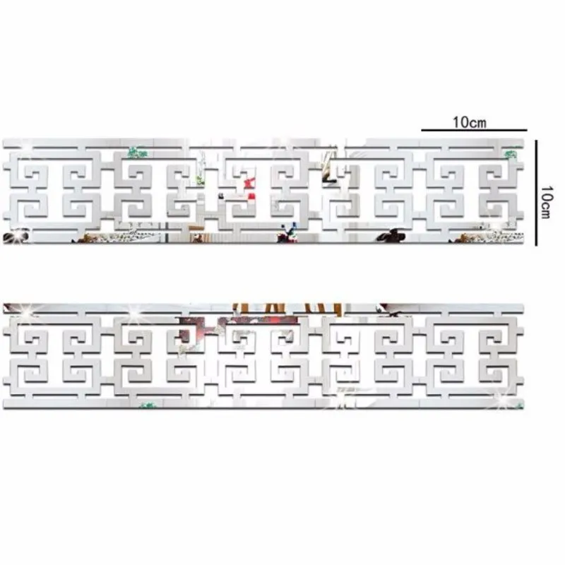 3D зеркальная настенная наклейка DIY линия талии 10 шт. 10*10 см современная акриловая стена для украшения комнаты украшение стены стикер s для гостиной
