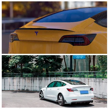 

For Tesla Model 3 2017 2018 2019 2020 ABS Plastic rear boot Wing Spoiler Rear Roof Spoiler Wing Trunk Lip Boot Cover Car Styling