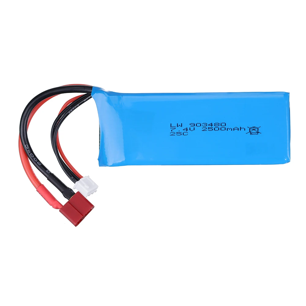 Lot de batteries LiPo 7.4V 2200mAh 2S 30C pour modélisme, empilées avec connecteurs.