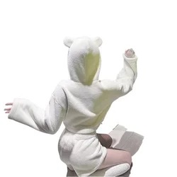 New Fashion Hugging Bear Pajama Set Female Autumn And Winter Dress Exotic Hooded Cute Two-piece Home Clothes