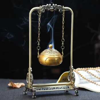 

Creative Pure Copper Music Incense Burner Waterfall Backflow Holder Incense Holder Censer Home Decoration Buddhism Decoration