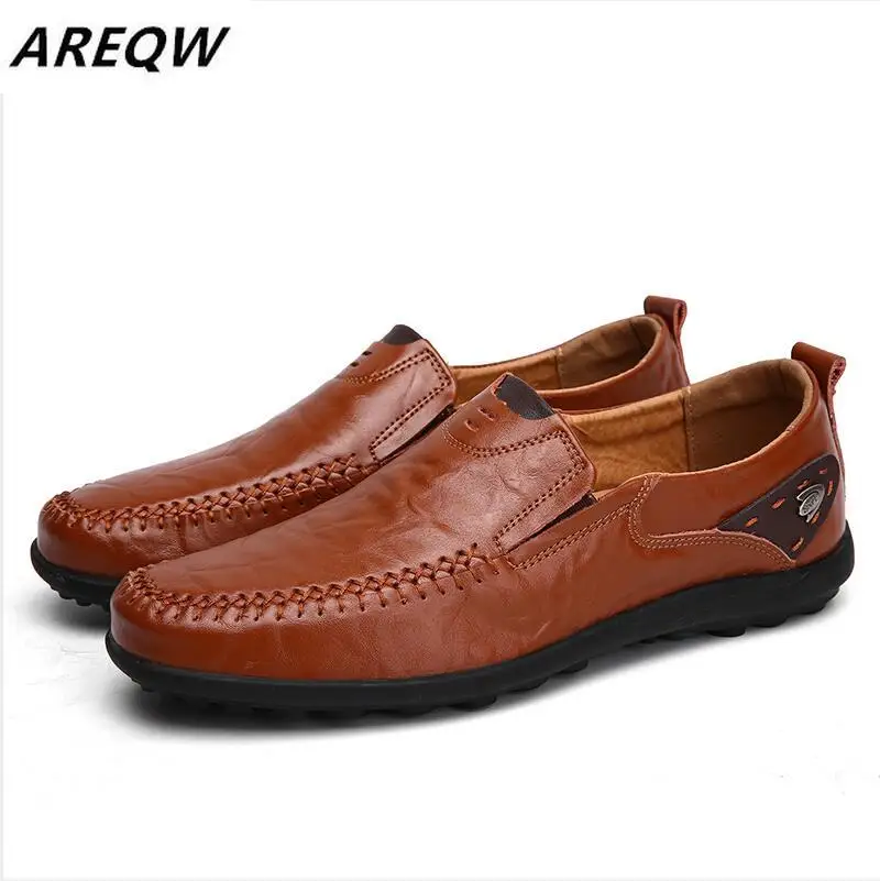 AREQW/кожаные лоферы; Мягкие Мокасины Мужская обувь слипоны обувь для ...