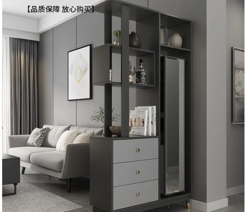 Door screen porch Nordic modern living room wine cabinet small family wall integrated shoe cabinet partition