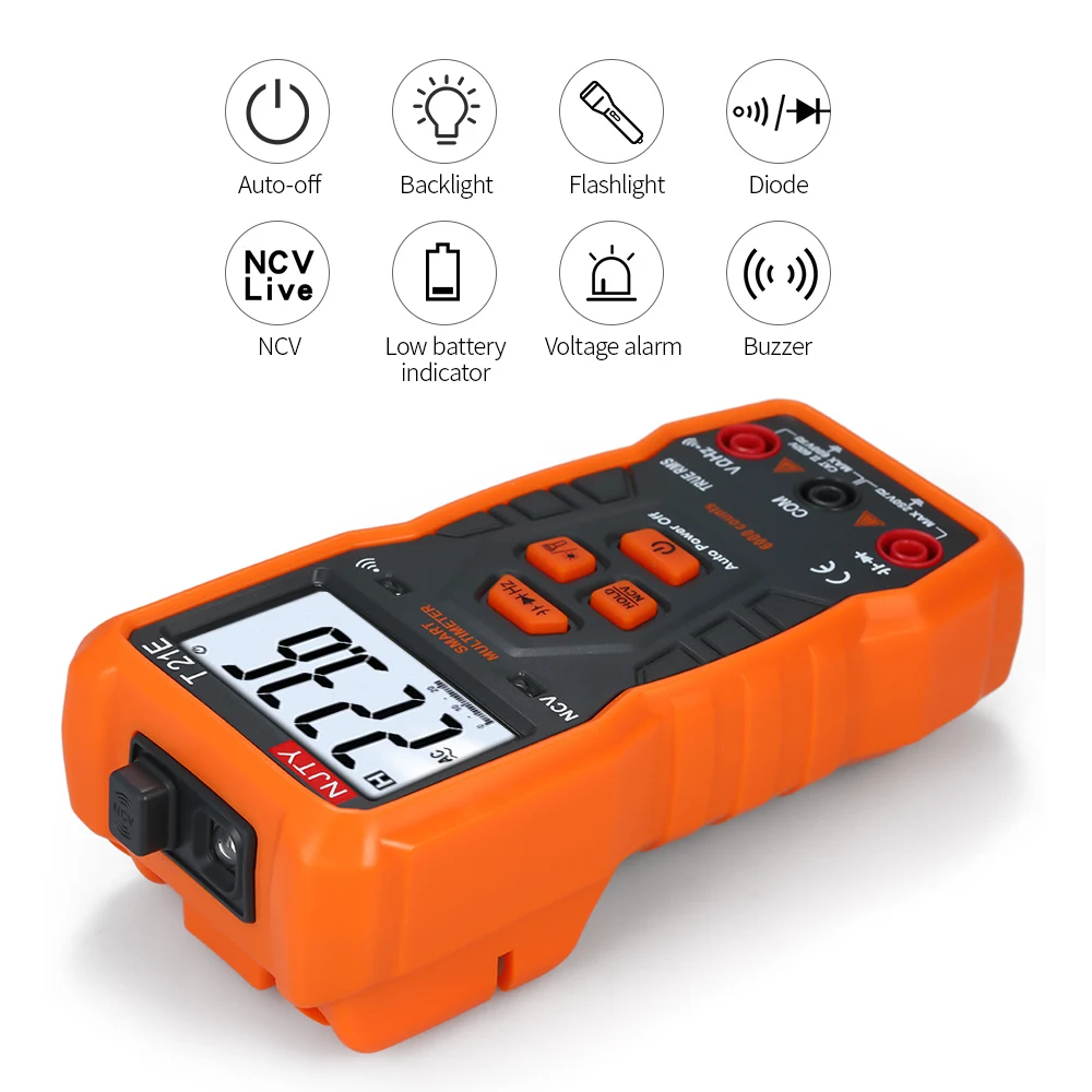 Digital Multimeter Auto Ranging AC DC voltage meter Flash light Back light Large Screen 2