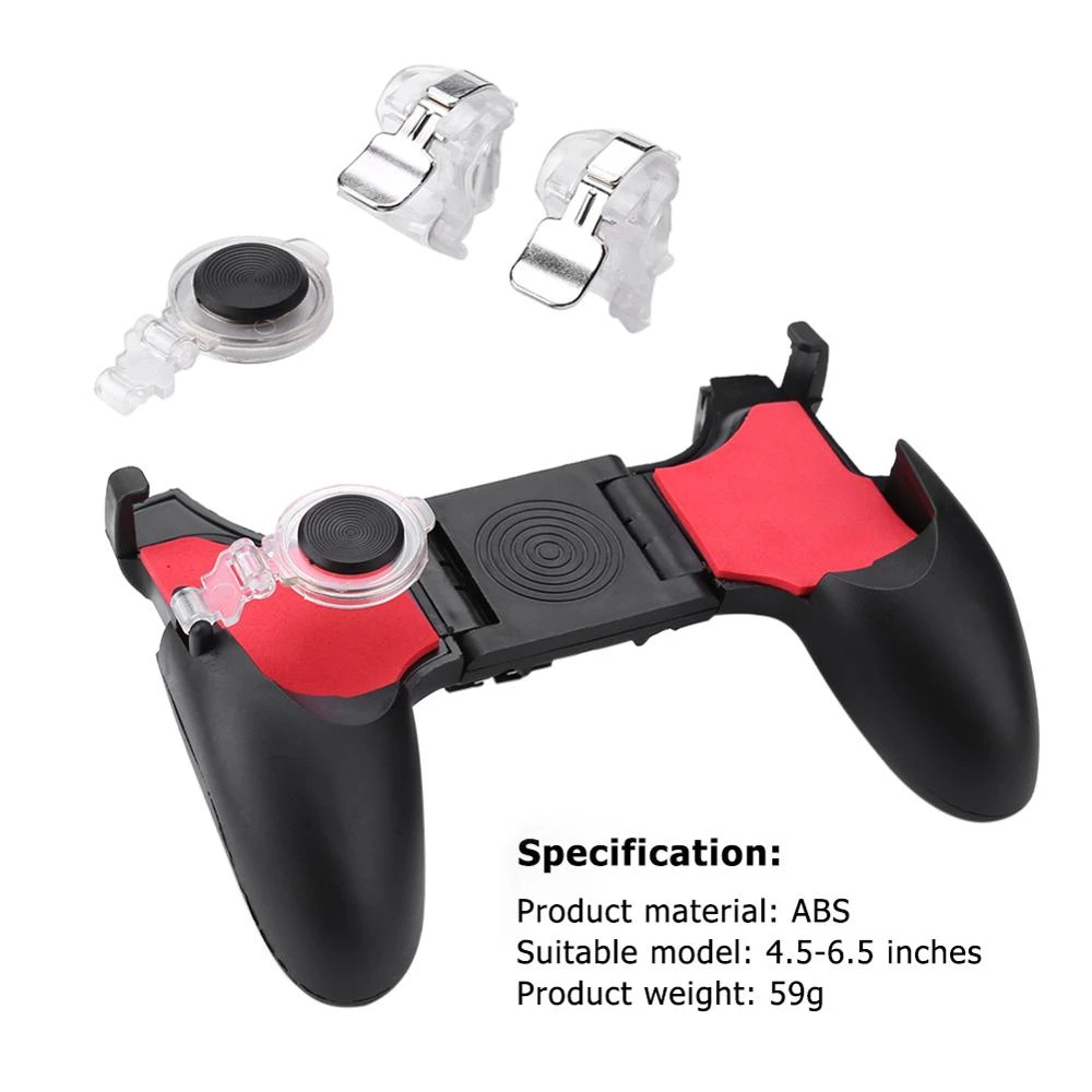 5 in 1 Gamepad Joystick for PUBG Mobile Phone Game Controller L1 R1 Fire Shooter Buttons Trigger Handle for 4.5-6.5 inches Phone