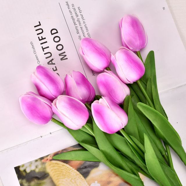 PU Tulip Artificial Flower Real Touch Artificial Bouquet Fake Plants For Wedding Decoration Flowers Home Garden Decor
