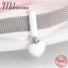 925 пробы Серебряный сладкий Любовь Висячие сердце шармы-клипсы бусины ювелирных изделий подходят рефлексионы браслет