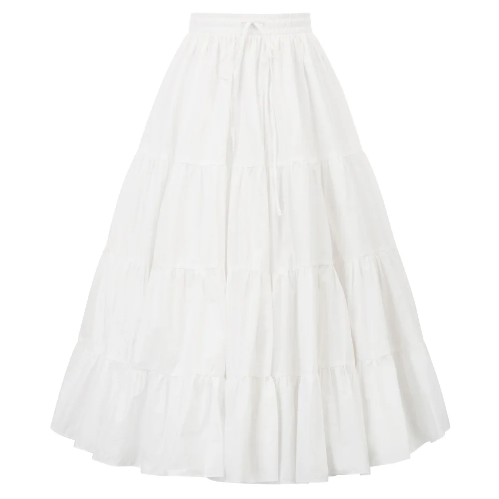 

BP Women's Retro Elegant Solid Color Skirts Wide Hem Cotton Long Skirt Steampunk Skirt Swing A-line High Wait Skirt