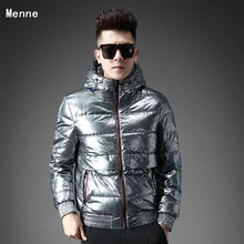 Для мужчин ne Для мужчин зимняя куртка Белая куртка с утиным пухом для Для мужчин с блестящими Толстовка