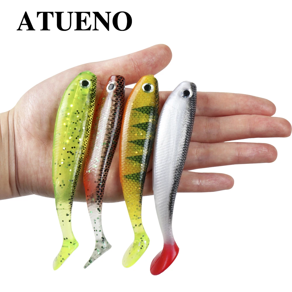 ATUENO 1pc 3D SOFT Fishing Lure 115mm 12g Soft Bait Shad Worms Bass Pike  Minnow Silicon Rubber Fishing Tackle