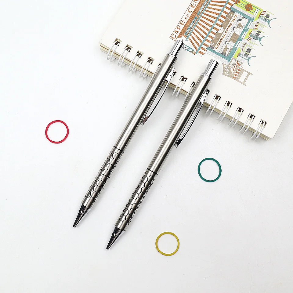 Lápiz de Metal mecánico, alta calidad, 0,5/0,7/0,9mm, para pintura profesional y útiles escolares de escritura, 2 unidades/lote