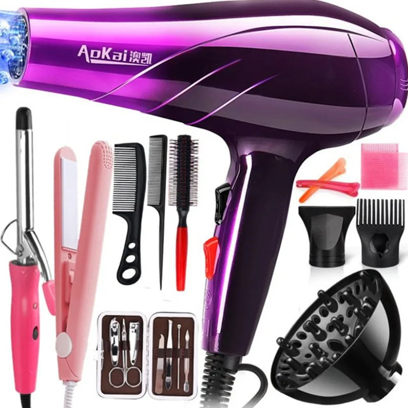220V Household Hair Dryer High Power 2200W Electric Hair Dryer Household Salon Hairdressing Blow Cartridge EU Plug