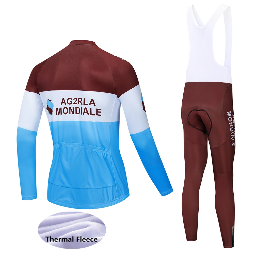 AG2R pro team длинные рукава Велосипеды Джерси зимний комплект Термальность флис Велосипедный Спорт Ropa Ciclismo Одежда для велоспорта на открытом воздухе