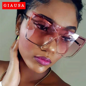 

2020 New Luxury Gradient Sunglasses Women Brand Designer Sun Glasses Rimless Oversized Frame Female Shades UV400 Zonnebril dames