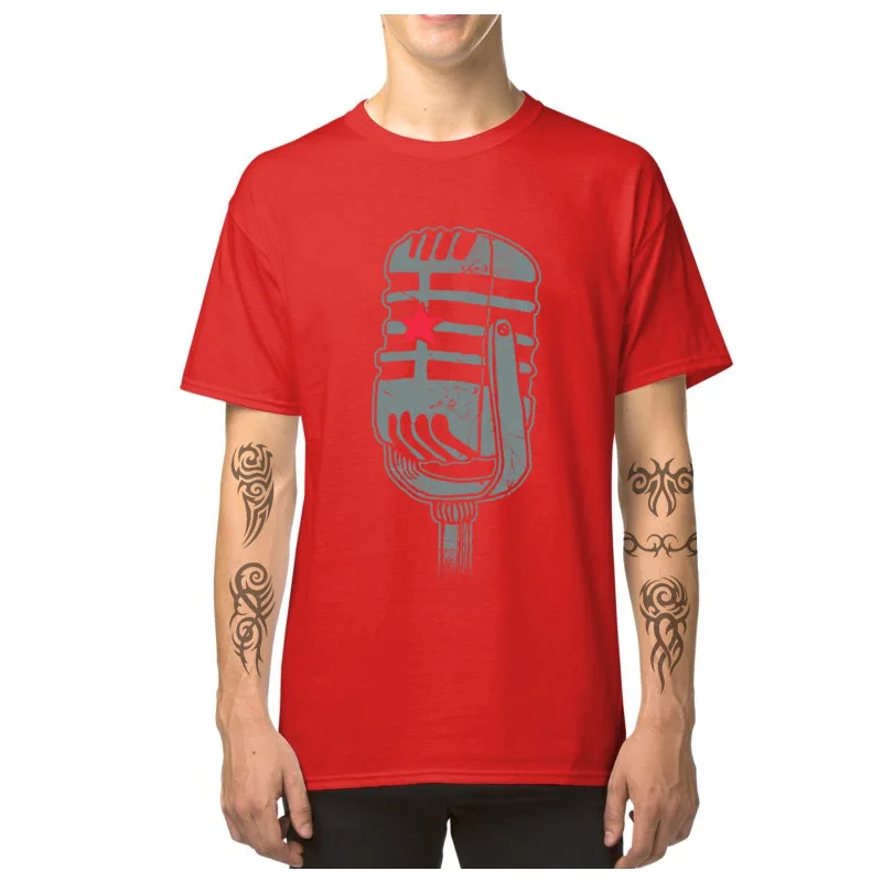 Vintage_Guerilla_Radio_Dial_Mic_3759 Pure Cotton Men Tops Shirts Gift Summer/Autumn T-Shirt Fashion O Neck Tops T Shirt Vintage_Guerilla_Radio_Dial_Mic_3759 red