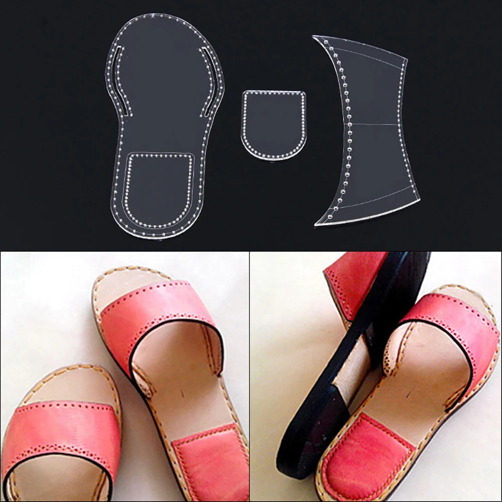 

Lychee Life Slipper Sewing Pattern Acrylic Leather Template DIY Handmade Leathercrafts Supplies