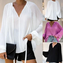 LOOZYKIT модные однотонные сексуальные рубашки для йоги с v-образным вырезом с рюшами повседневные свободные спортивные топы Осенние женские пуловеры с длинными рукавами