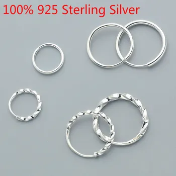 

Minimalist S925 Sterling Silver Earrings Hoops Trendy Accessories Round Hoop Earrings for Women Girl Fashion Silver 925 Jewelry