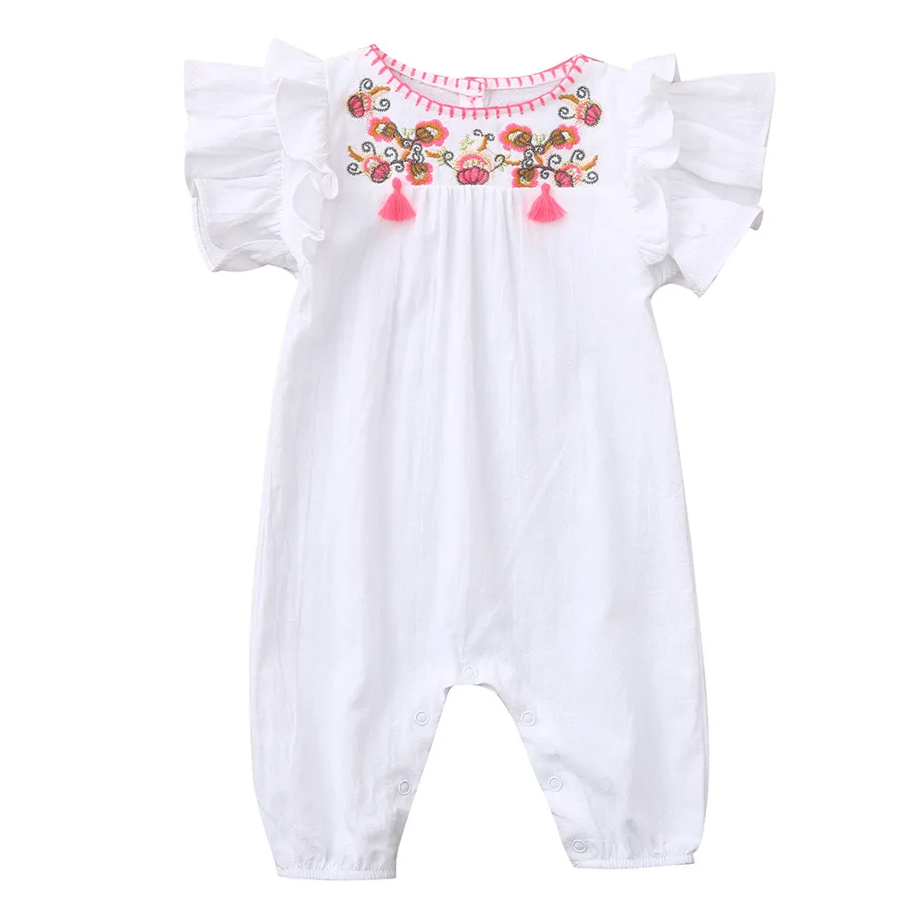 

Newborn Infant Baby Girls Color Solid Embroidery Floral Romper Outfits Baby Romper Baby Girl Clothes Recien Nacido HOOLER
