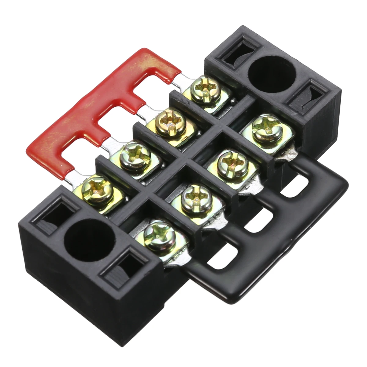 600V 15A 4P Double Row Wire Barrier Terminal Block With 2 Connector Strips For Home Wire Electronic Circuit 55x21x17mm