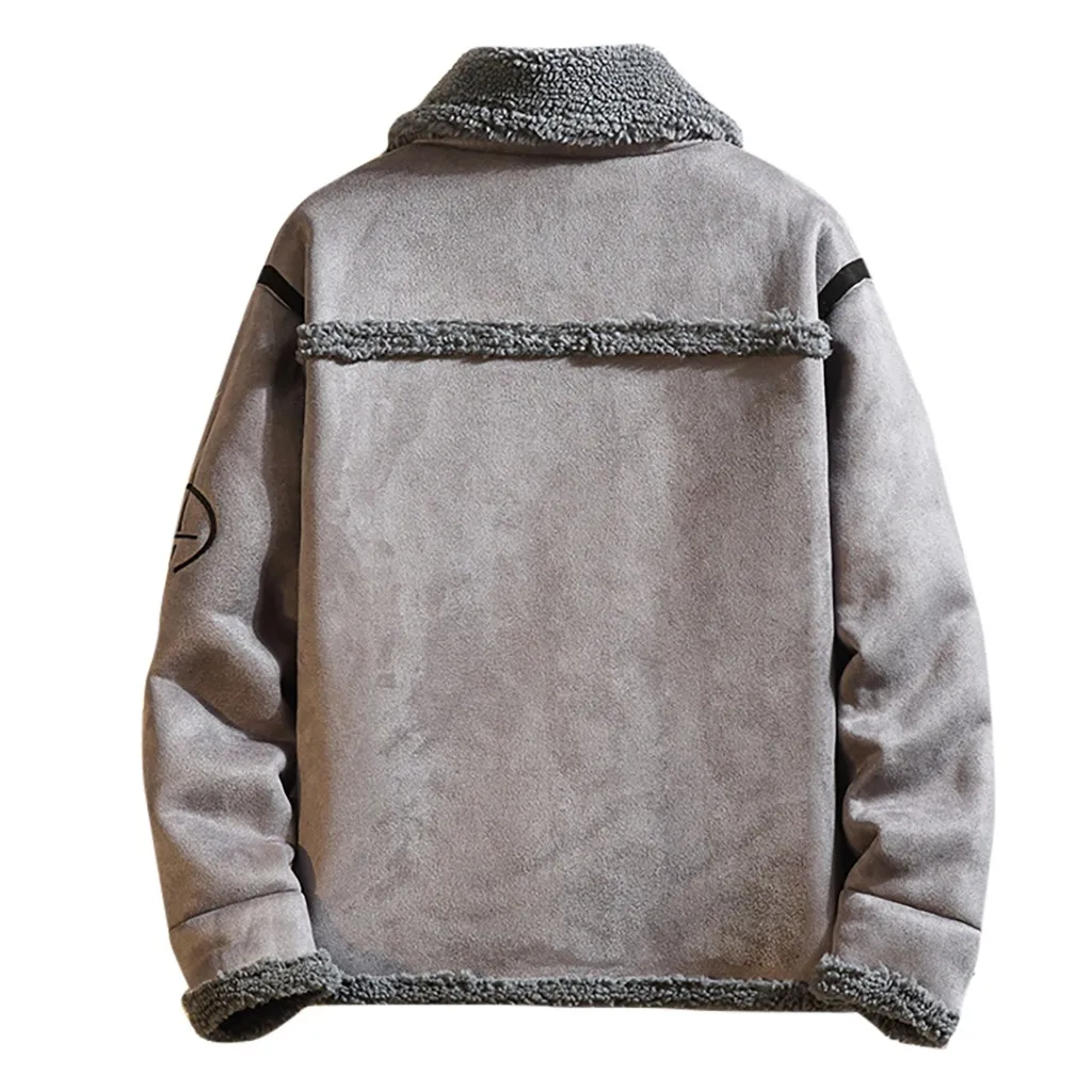 Зимние мужские пальто, зимняя куртка, повседневная мужская куртка с отворотом, толстая плюшевая трендовая Повседневная хлопковая одежда, мужское толстое теплое пальто