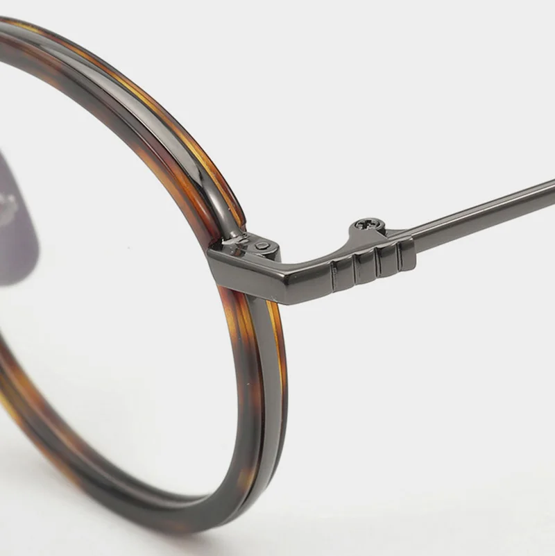 Aissuarvey Acetate Alloy Round Frame Unisex Eyeglasses