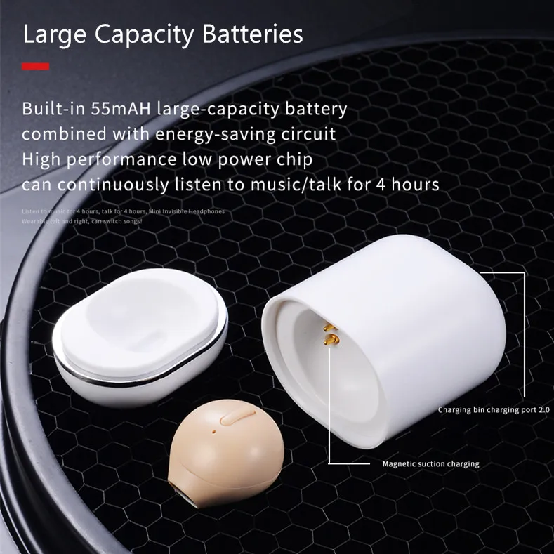 Mini X20 Single bluetooth wireless headphone earphones wireless earbuds 4 2 EDR charing box for iphone x samsung smartphone