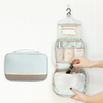 

Portable large-capacity storage bag for business trips, portable women's cosmetic bags, explosion models with hanging toilet bag
