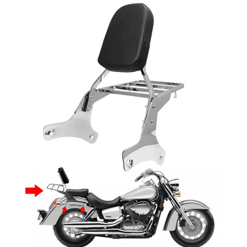 MotorcycleChromeRearSissyBarBackrestLuggageRackForHondaShadow