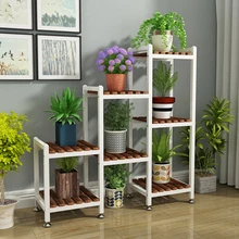 Airs Крытая многоярусная гостиная перегородка из цельного дерева, балкон, Цветочная стойка, этажная регулировка высоты, железная художественная рамка для ботаники