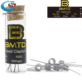 

6pcs/lot DIY MTL wire prebuilt coil Ni80 premade fused clapton coil for dvarw RTA TANK/RDA/RDTA Heating wire