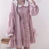 Woherb 2022 Summer Dress Women Harajuku Pink Ladies Ruffle Lace Patch Kawaii Dresses Lolita Cosplay Sweet Loose Vestidos 21092 ► Photo 2/6