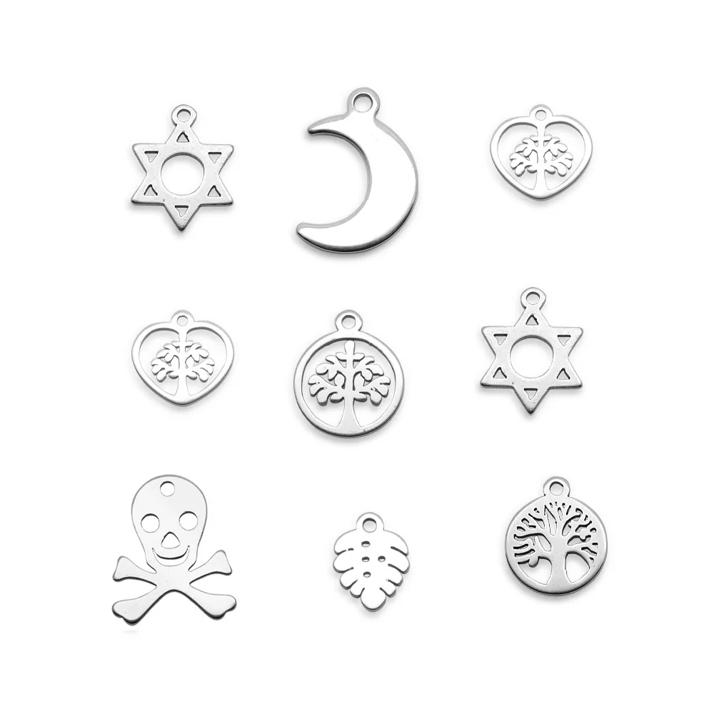 5 шт./лот подвески из нержавеющей стали сделай сам в виде звезд и дерева жизни