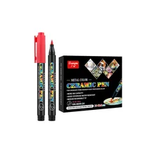 Ensemble de stylos marqueurs pour peinture artistique, 12/24 couleurs, pointe souple, bricolage créatif, verre, porcelaine, Graffiti, ensemble de papeterie scolaire et de bureau