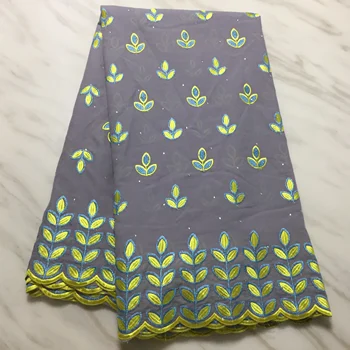 

Unique style Swiss Voile Lace fabric High Quality stones gray Lace Fabric Embroiderey Nigerian Lace Fabric For Garment PF1013